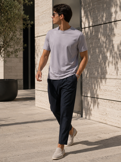 Aeon mercerised t-shirt in apricot gray, view 3