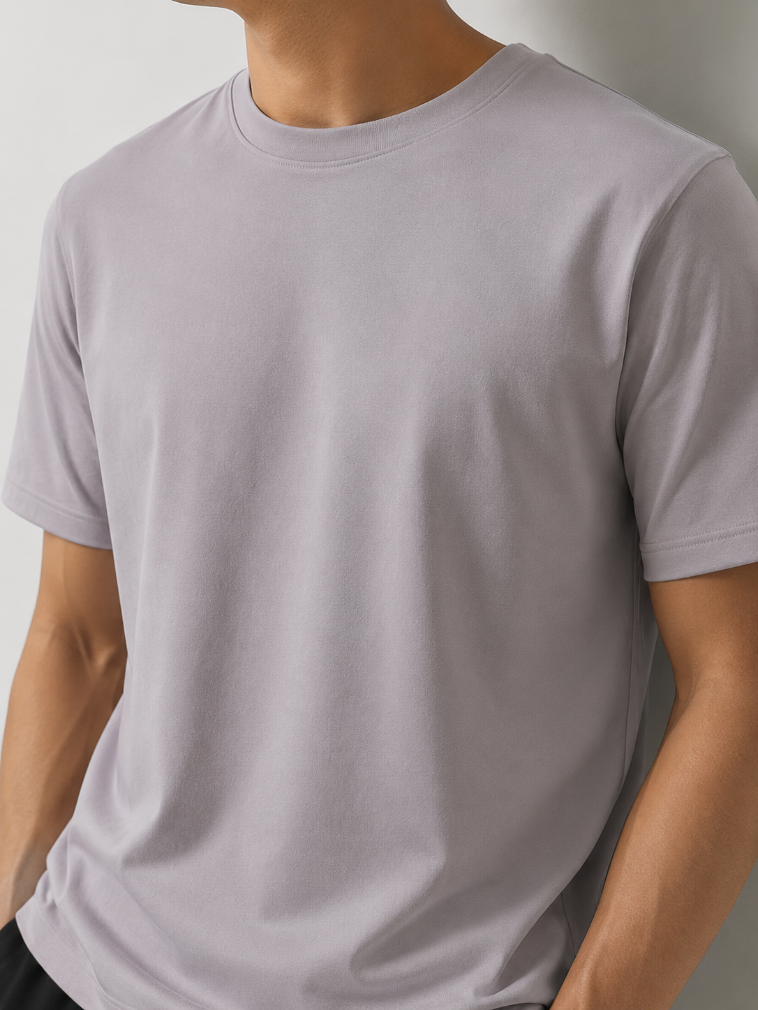 Aeon mercerised t-shirt in apricot gray, view 5