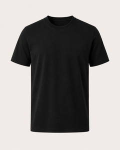 Aeon mercerised t-shirt in black, view 1