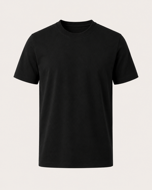 Aeon mercerised t-shirt in black, view 1