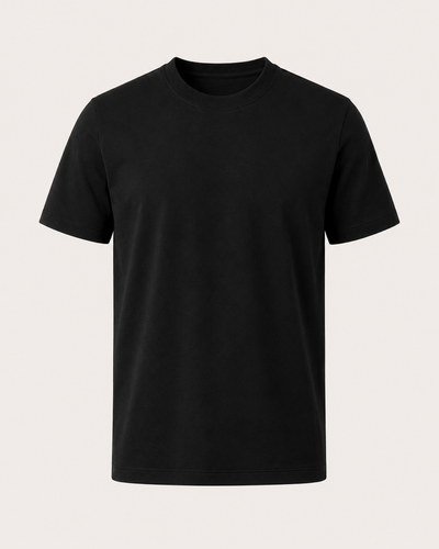 Aeon mercerised t-shirt in black, view 1