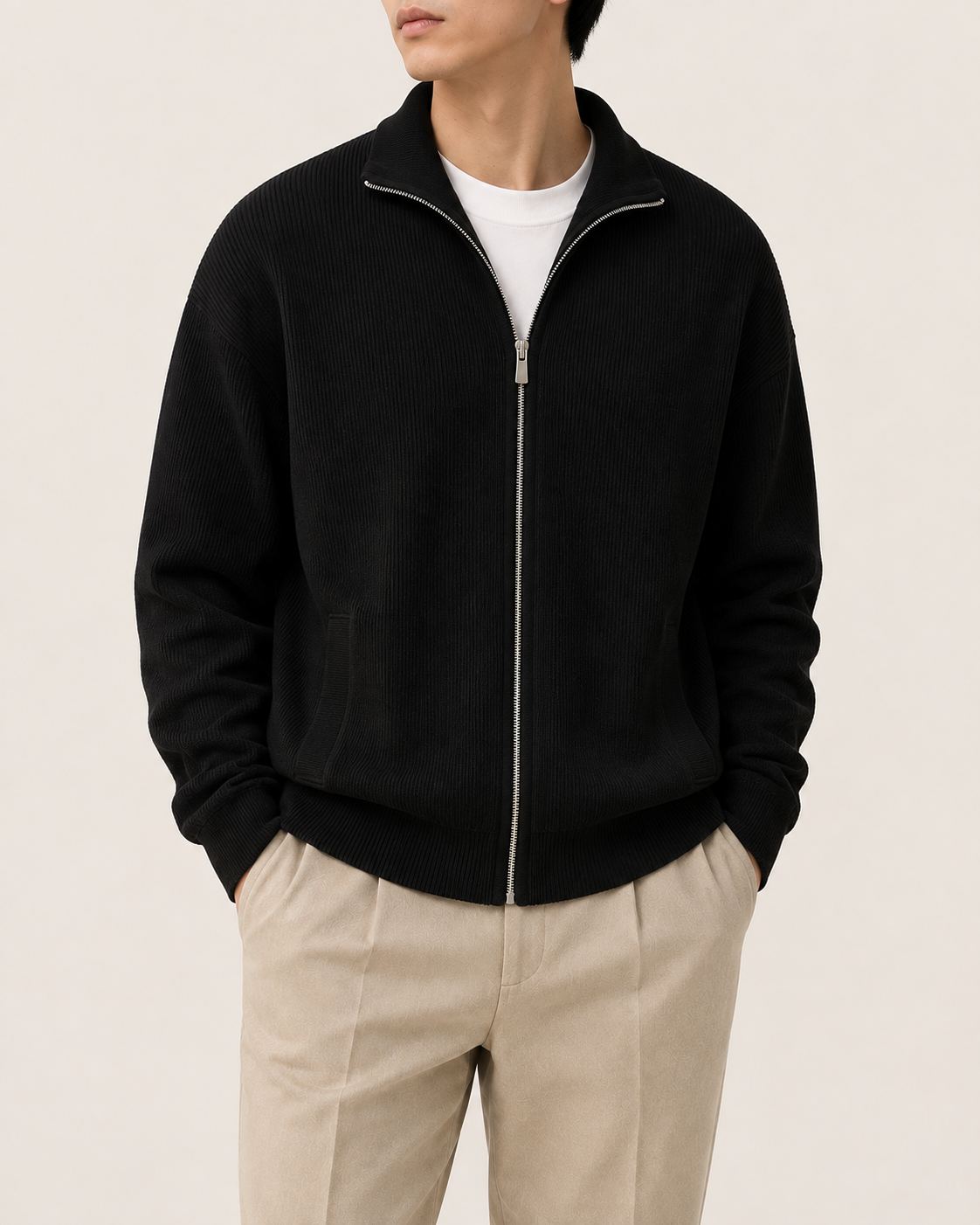 Alessio knit vest in black, view 2