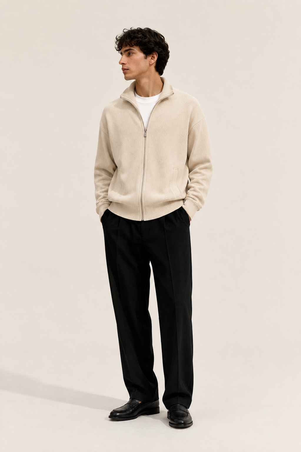 Alessio knit vest in sand, view 5