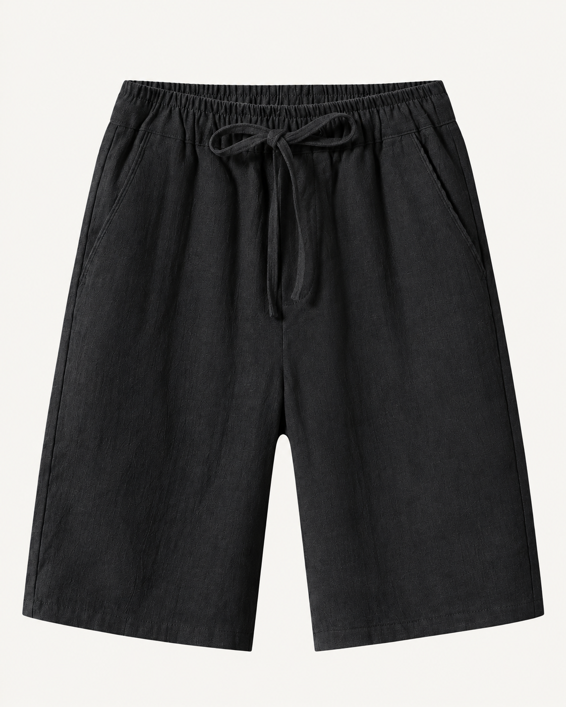 Elian linen shorts in black, view 1