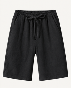 Elian linen shorts in black, view 1