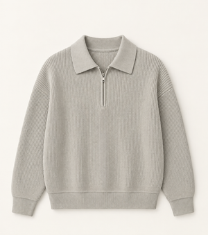 Loren Knit Half-Zip | Stone