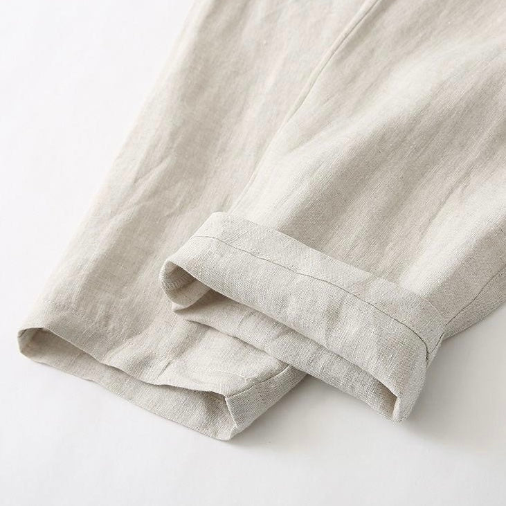 Elian linen trousers in beige, view 8