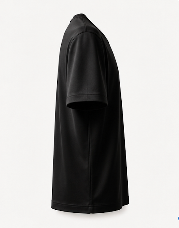 Aeon mercerised t-shirt in black, view 7