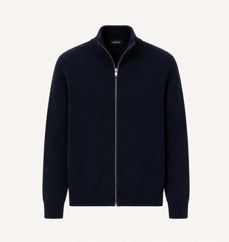 Zip Knit Vest Navy