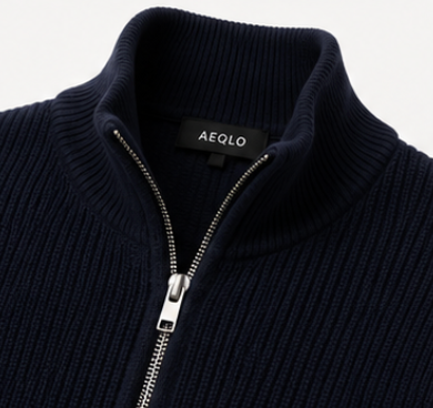 Zip Knit Vest Navy
